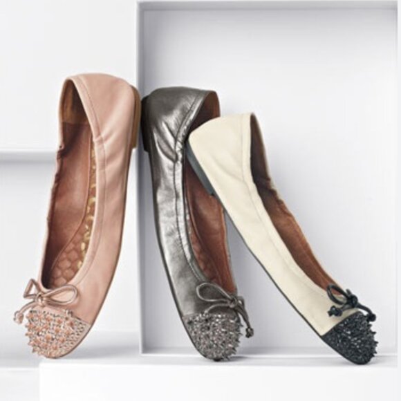 🎀Sam Edelman Cream and Black Ballet Flats🎀 - Picture 1 of 8